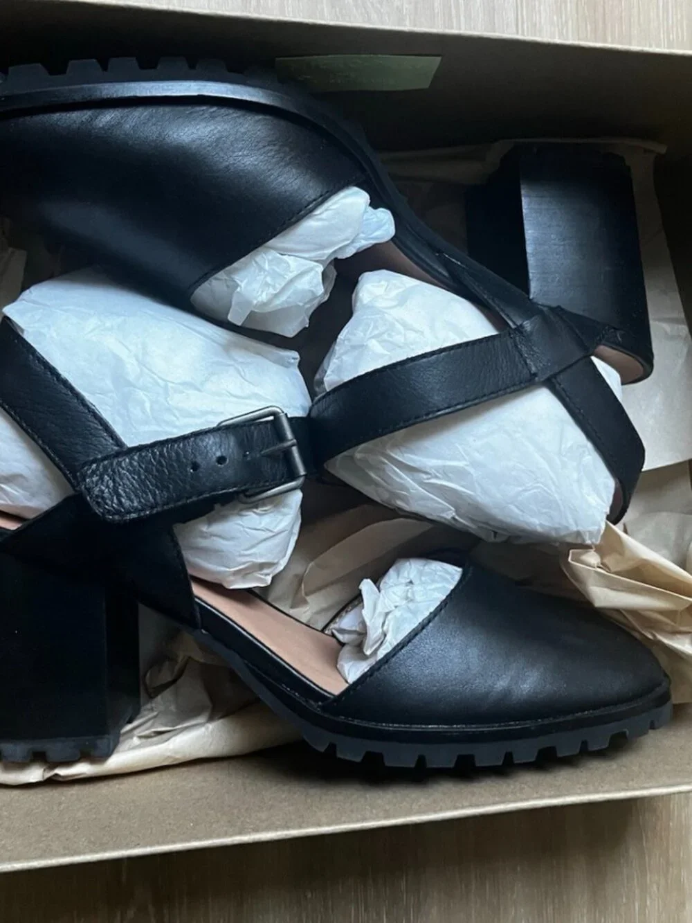 Madewell The Claudie Leather Mary Janes Lugsole Heels Black - Picture 5 of 8